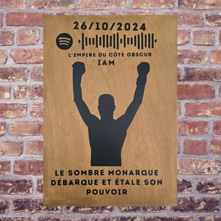 Cadre Spotify personnalisé – Bois teinté