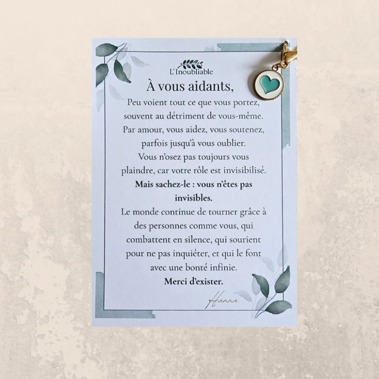 Hommage aux aidants - Cadeau offert par L’Inoubliable